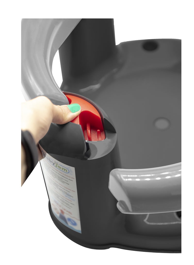 Babyjem - Anti-Slip Baby Bath & Feeding Seat - Grey - Image 4