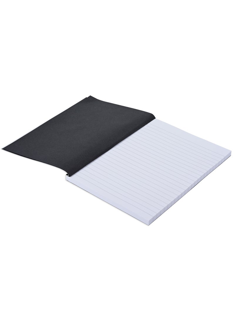FIS FIS® Notebook Soft Cover, A5 Size(14.8x21cm), 2 Quire, 192 Pages, 96 Sheets, Single Line Ruling, Golden/Black, Packet of 5 Pieces, Design 7 - FSNBSCA5GLBK07  - Image 4