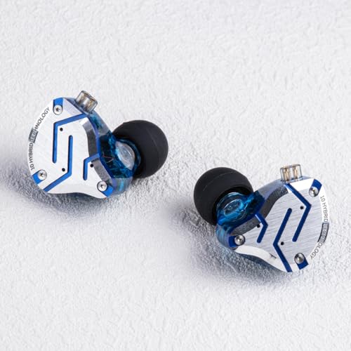 Linsoul KZ ZS10 Pro 4BA1DD 5 Driver in Ear Monitor HiFi Wired Earbuds Gaming Earbuds Hybrid IEM Earphones with Stainless Steel Faceplate Detachable Cable for MusicianWithout Mic Glare Blue - Image 3