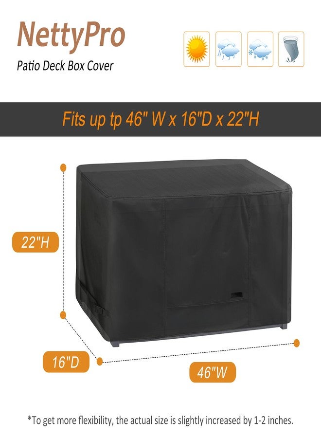 NettyPro غطاء صندوق تخزين خارجي مقاوم للبهتان من نيتي برو، مقاوم للماء، مناسب للاستخدام الخارجي، مقاس 50 × 21 × 23 بوصة، أسود - Image 2
