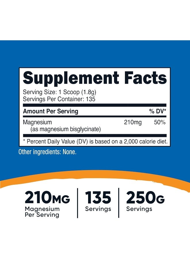 Nutricost Magnesium Bisglycinate Powder (Unflavored, 250 Grams) - Image 2