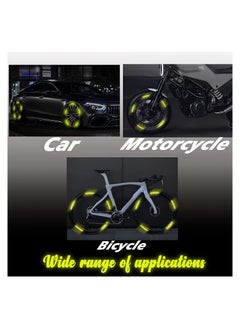 Excefore Wheel Reflective Stickers, Car Wheel Hub Reflective Sticker, for Motorcycle Wheels Car Cycling Night Reflective Safety, Decoration Stripe Rim Sticker, Universal for Car Vehicle Truck (Green)  - Image 3