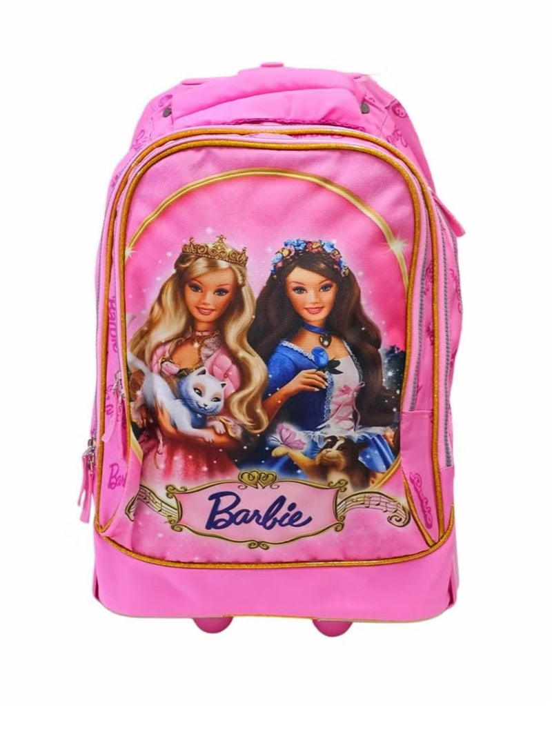 باربي حقيبة مدرسية بعجلات 3في1 حقائب مدرسية للبنات  حقيبة بعجلات للطلاب، حقيبة سفر بعجلات، حقيبة  متعددة الاستخدامات مقاس 18 بوصة - Image 3
