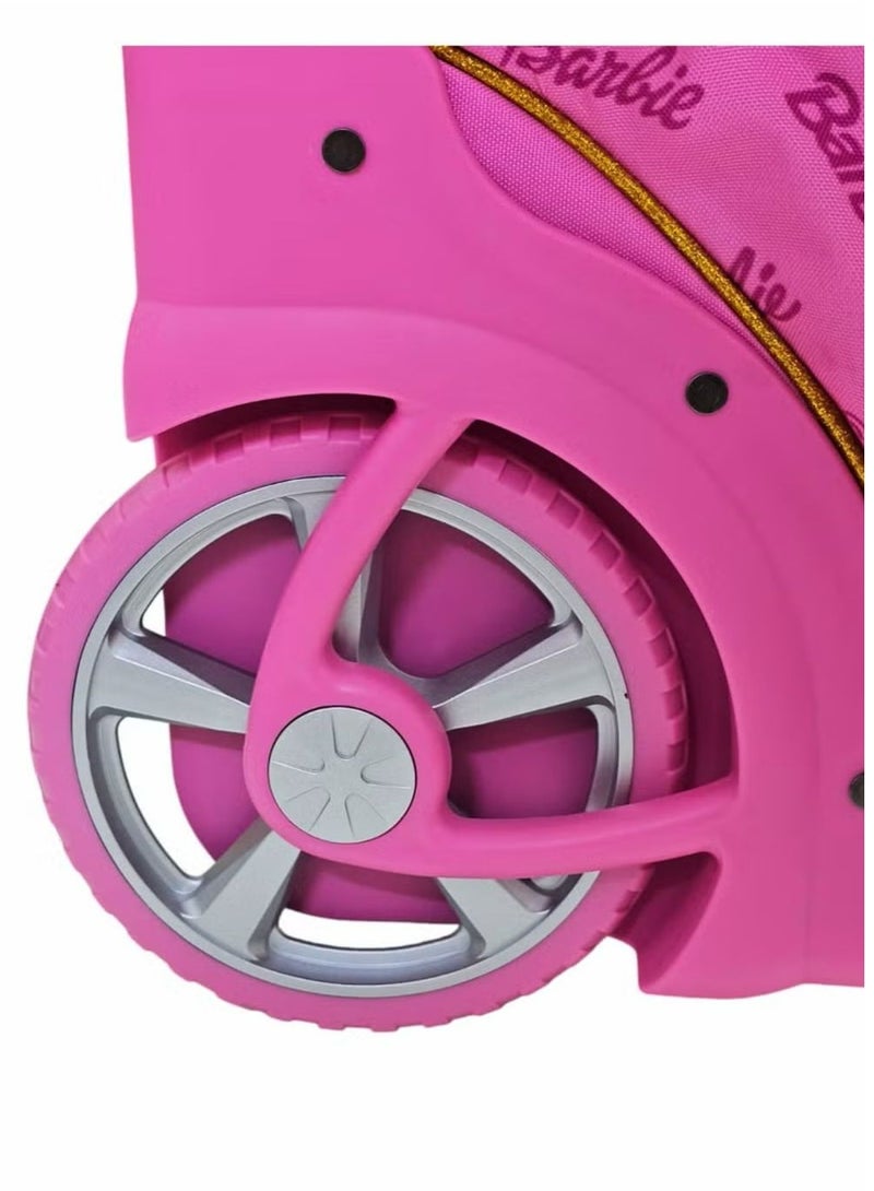 باربي حقيبة مدرسية بعجلات 3في1 حقائب مدرسية للبنات  حقيبة بعجلات للطلاب، حقيبة سفر بعجلات، حقيبة  متعددة الاستخدامات مقاس 18 بوصة - Image 5