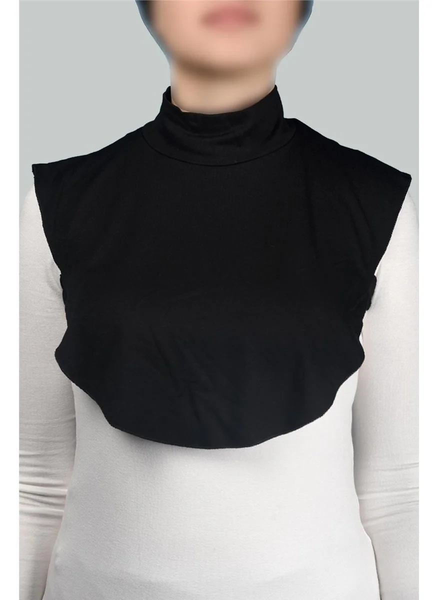 Altobeh Plain Turtleneck Turtleneck Combed Cotton Hijab Neck Collar - Black