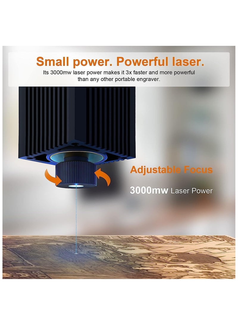 Laser Engraver, K6 Laser Engraving Machine with 0.05mm Accuracy, Wireless BT App Control, Offline Engraving, 3W Laser Engraver for Wood Leather Glass, DIY Art, Logo Design - Image 3