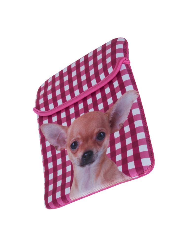 بيج ديزاين الكلب اللوحي الوردي منقوشة حالة انغلق الغطاء - Image 5