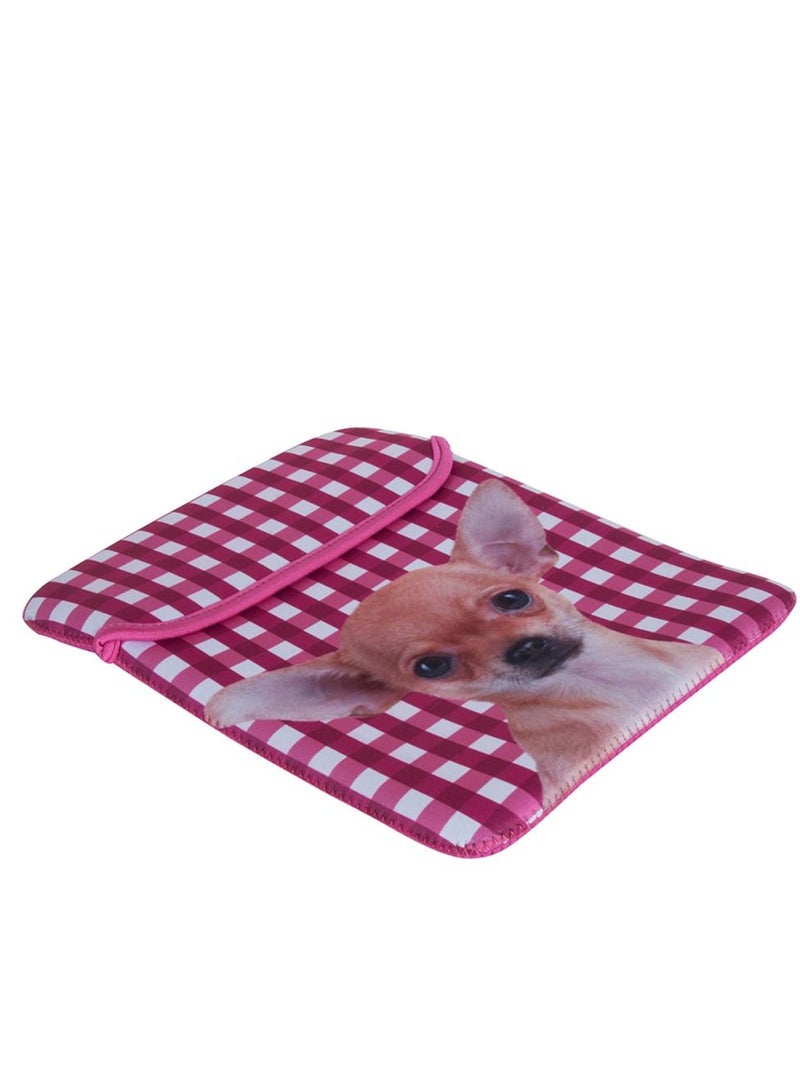 بيج ديزاين الكلب اللوحي الوردي منقوشة حالة انغلق الغطاء - Image 2