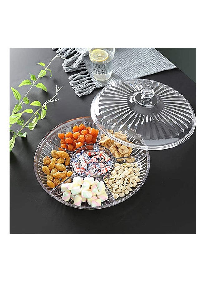 BLACKSTONE - Acrylic Tray With 6 Dividers | Comes With Stylish Lid | Suitable For Storing Small Kitchen Items | Acrylic Multi Sectional Snack Serving Tray Ba4117 - Image 1