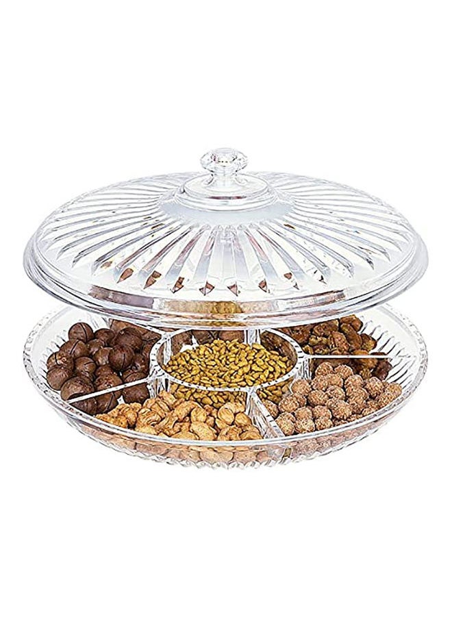 BLACKSTONE - Acrylic Tray With 6 Dividers | Comes With Stylish Lid | Suitable For Storing Small Kitchen Items | Acrylic Multi Sectional Snack Serving Tray Ba4117 - Image 1