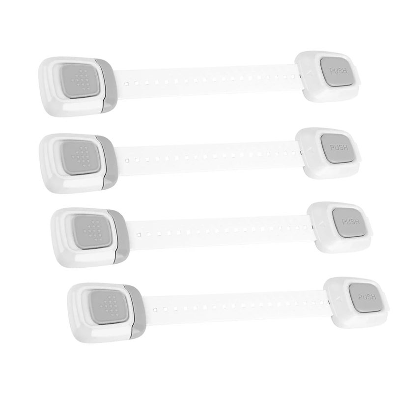 Potency Baby Locks (4-Pack) Child Safety Cabinet Proofing - Safe Quick and Easy 3M Adhesive Cabinet Drawer Door Latches No Screws & Magnets Multi-Purpose for Furniture Kitchen Ovens Toilet Seats - Image 1