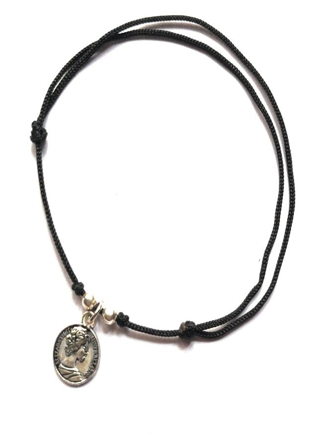 Jyokrish Handmade Adjustable Black thread Metal hanging Queen Elizabeth Twisted Anklet For Women | girls | Nazariya |Payal |Free Size |Single leg - Image 2