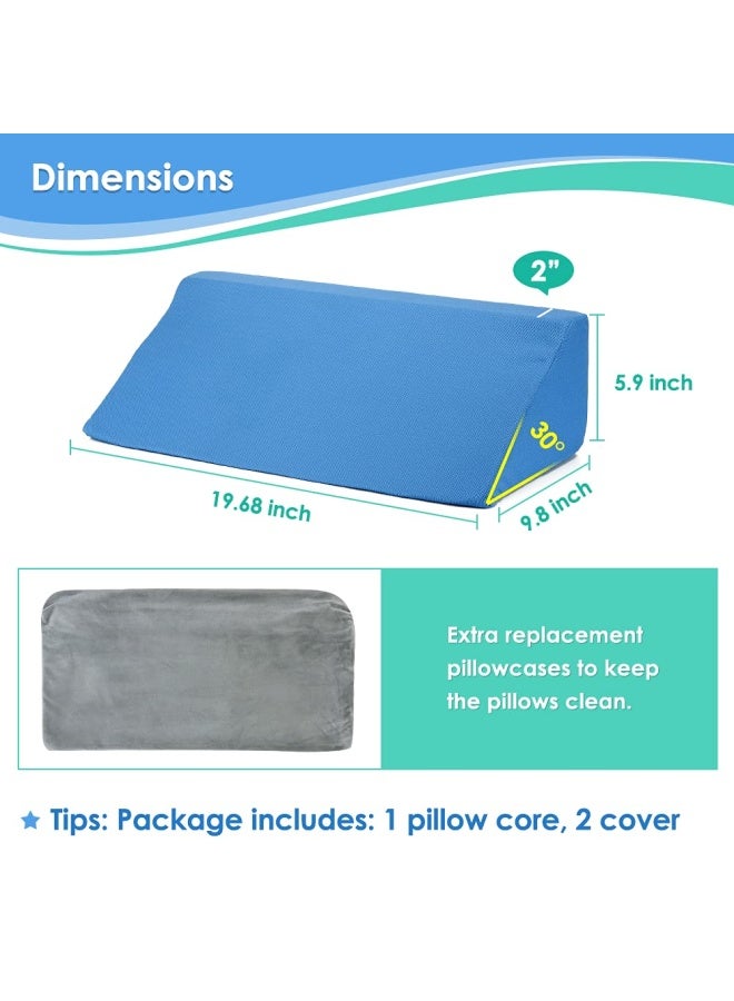 Wedge Pillows For Sleeping Foam Bed Wedges Body Positioners 30 Degree Incline Pillow For Adults Side Sleeping Back Pain Medical Elevated Bolster Positioning Wedge 1 Pillow 2 Cover - Image 2