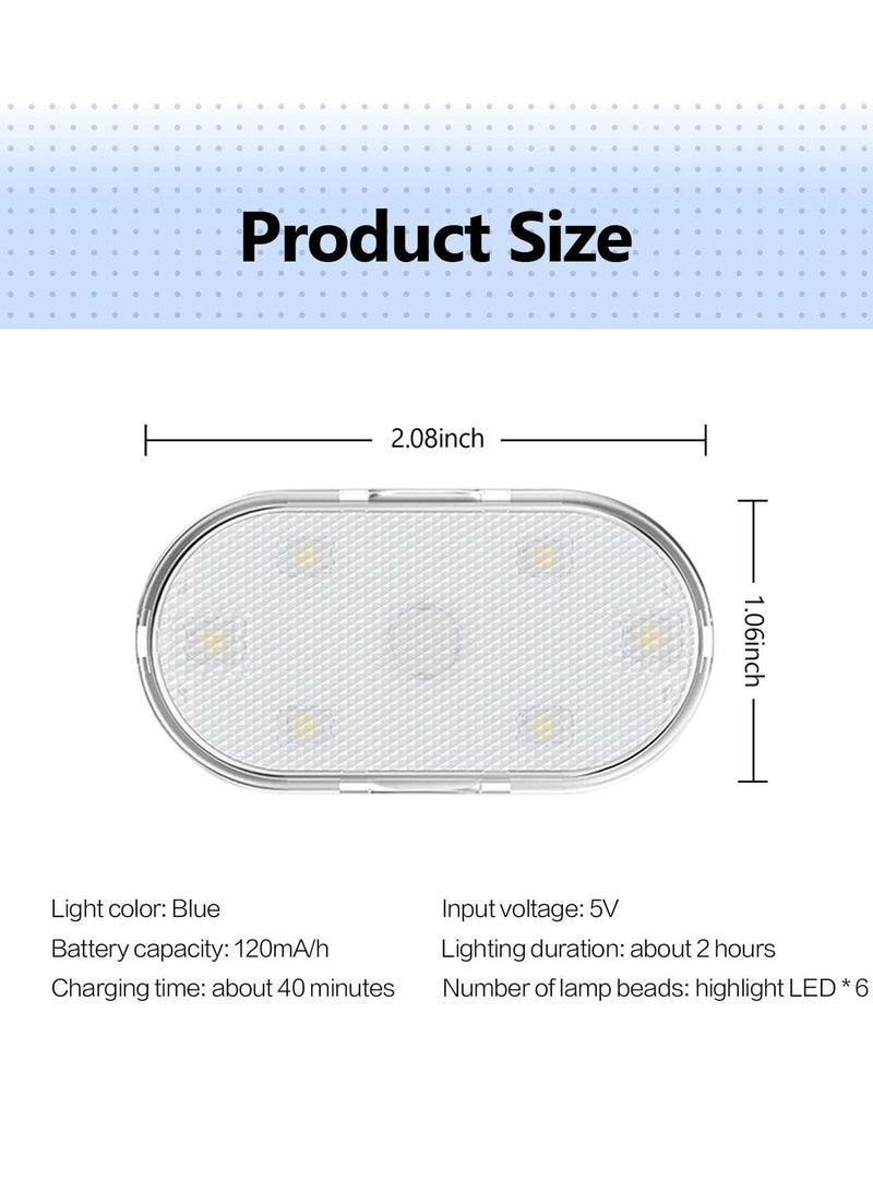 MUNTAQI Car LED Lights, Interior Portable Small Incar LED Touch Lights with 6 Bright LED Lamp Beads, USB Rechargeable Lighting Light Car Emergency Light (Purple Light) - Image 2