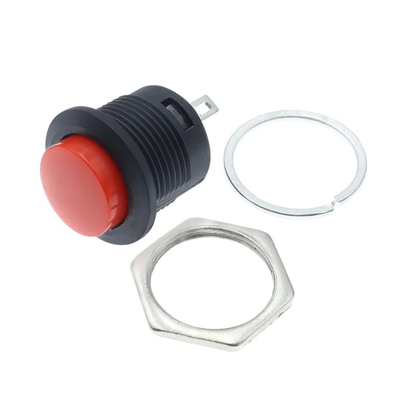 مفتاح ضغط زر دائري أسود SPST NO 6A 125V 3A 250V بـ 6 ألوان - Image 4