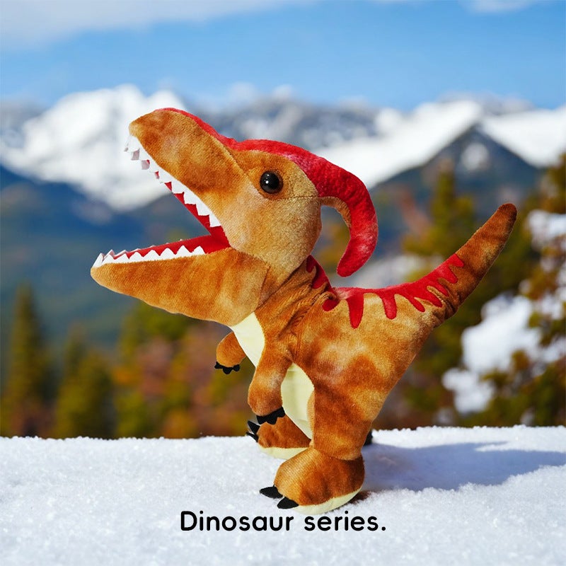 Dinosaur Hand Puppet Toy – Movable Mouth Triceratops & T-Rex Plush for Kids - Image 4