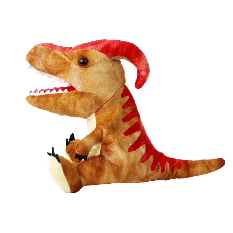 Dinosaur Hand Puppet Toy – Movable Mouth Triceratops & T-Rex Plush for Kids - Image 1