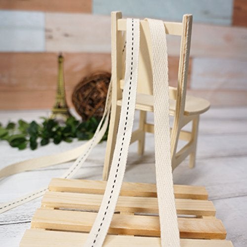 CT CRAFT LLC Ivory Cotton Twill Ribbon 3/8" x 10 Yards for Home Décor Gift Present Wrapping DIY Crafts Birthday Wedding Bouquet Christmas - Image 3