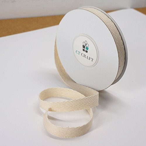 CT CRAFT LLC Ivory Cotton Twill Ribbon 3/8" x 10 Yards for Home Décor Gift Present Wrapping DIY Crafts Birthday Wedding Bouquet Christmas - Image 4