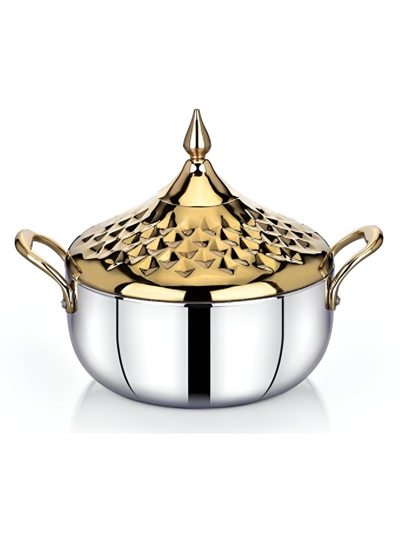 Homemaker ALIA Hotpot 2500ML – Gold – Premium Stainless Steel Hot Pot for Cooking, Serving & Steaming – Elegant Design for Everyday Use and Special Occasions