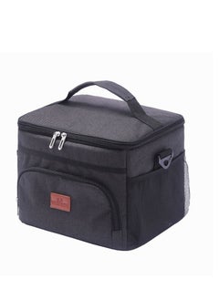 Generic Coffee tools bag black Double Layer Thermal Lunch Bag Large Capacity Picnic Box Meal Pouch Food Insulated Cooler Delivery Bags for Women Men Kids 