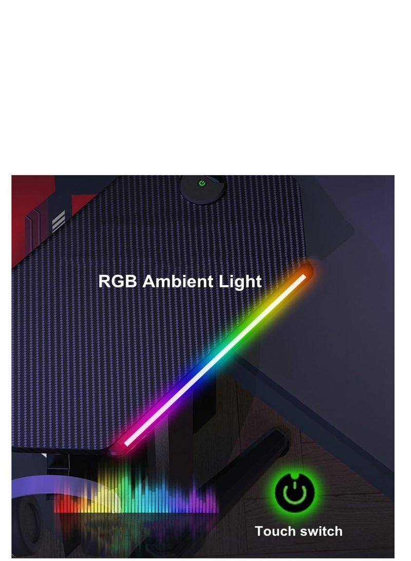 Cool Baby COOLBABY 47 Inch Electric Standing Desk, RGB Light Gaming Computer Desk with Mouse Pad Gamer Table Workstation (60*56cm), Black - Image 3