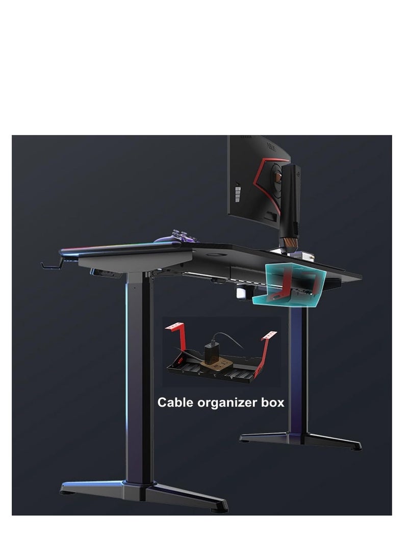 Cool Baby COOLBABY 47 Inch Electric Standing Desk, RGB Light Gaming Computer Desk with Mouse Pad Gamer Table Workstation (60*56cm), Black - Image 5