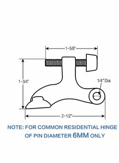KASTWAVE 4 Pack Hinge Pin Black Door Stopper,  Adjustable Deluxe Heavy Duty Door Stopper 2-1/2"x 1-3/4”,with Black Rubber Bumper Tips  - Image 3