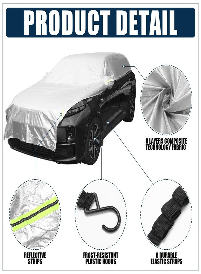 Canchiing Windshield Cover for Ice and Snow Against Frost Ice and Snow Hail Protector Easy Installation with Straps Durable Fits Most Cars SUV Trucks Waterproof Frost(198" X 59",SUV Thickened) - Image 3