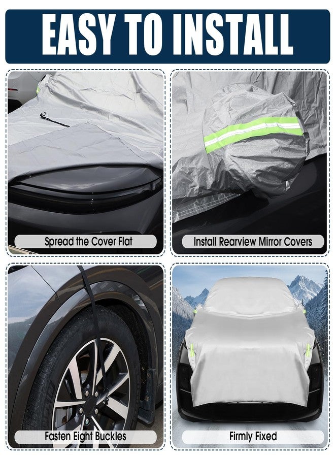 Canchiing Windshield Cover for Ice and Snow Against Frost Ice and Snow Hail Protector Easy Installation with Straps Durable Fits Most Cars SUV Trucks Waterproof Frost(198" X 59",SUV Thickened) - Image 4