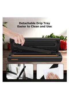 INKBIRD INKBIRD Vacuum Sealer Machine IVS-011 with Starter Kit, One-touch Operation, Built-in Cutter, Detachable Drip Tray, 10 Times Food Freshness Preservation  - Image 2