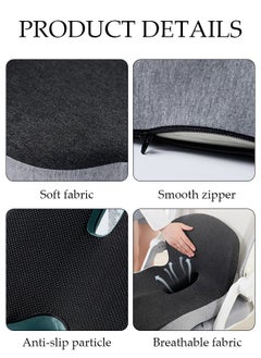 DUNISO Lumbar Support Pillow Seat Cushion for Office Chair Pressure Relief Sciatica & Tailbone Pain Relief Memory Foam Firm Coccyx Pad for Long Sitting, for Office Chair, Gaming Chair and Car Seat  - Image 3