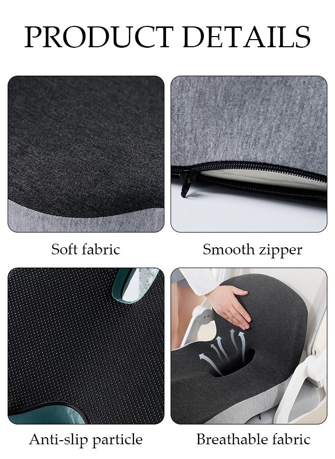 DUNISO - Lumbar Support Pillow Seat Cushion for Office Chair Pressure Relief Sciatica & Tailbone Pain Relief Memory Foam Firm Coccyx Pad for Long Sitting, for Office Chair, Gaming Chair and Car Seat - Image 1