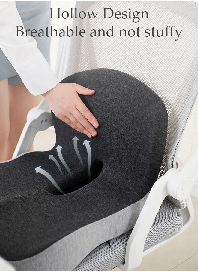 DUNISO - Lumbar Support Pillow Seat Cushion for Office Chair Pressure Relief Sciatica & Tailbone Pain Relief Memory Foam Firm Coccyx Pad for Long Sitting, for Office Chair, Gaming Chair and Car Seat - Image 1