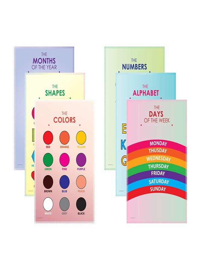 SWASUM Kids Educational Posters for learning Alphabets, Numbers, Shapes, Color, Week days, Month names for Preschool, Playschool Activities Charts, Pack of 06 (18 inch X 12 inch) - Image 2