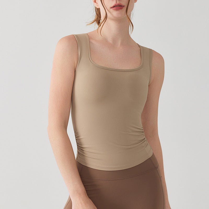 Spring Yoga Integrated Bra Tank Top Black