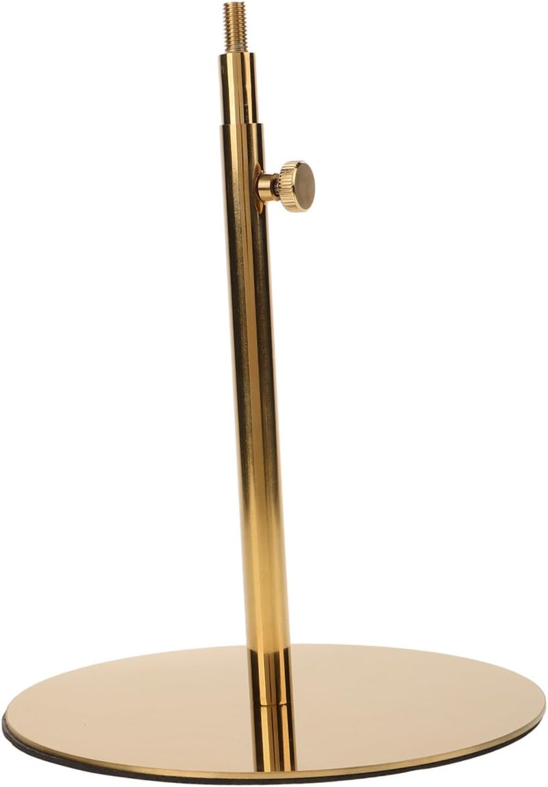 Garneck Adjustable Stainless Steel Mannequin Head Base 17CM Diameter Height 20.5-34CM Detachable Design for Cosmetology and DIY Display - Image 1