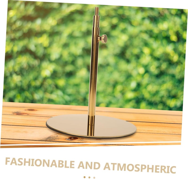 Garneck Adjustable Stainless Steel Mannequin Head Base 17CM Diameter Height 20.5-34CM Detachable Design for Cosmetology and DIY Display - Image 4