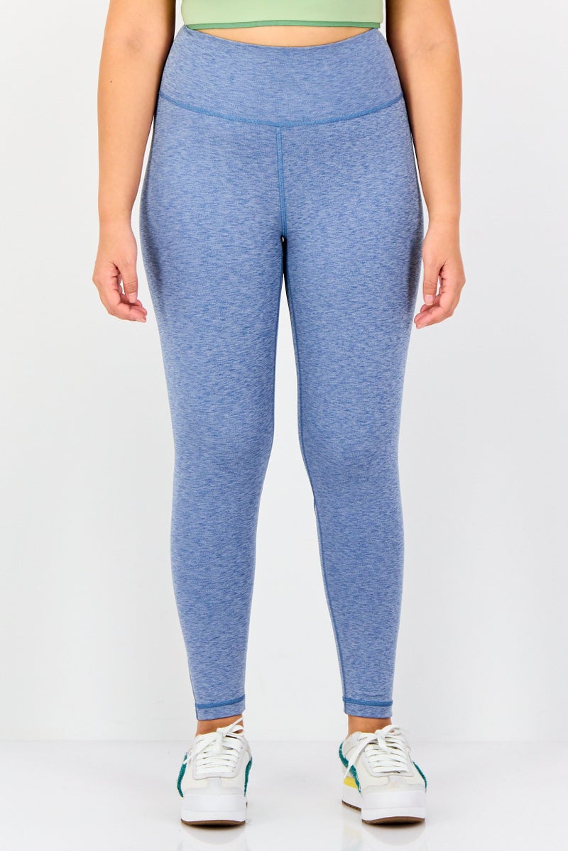 Adidas Women Tight Fit Brand Logo 7/8 Training Leggings, Light Blue - Image 1