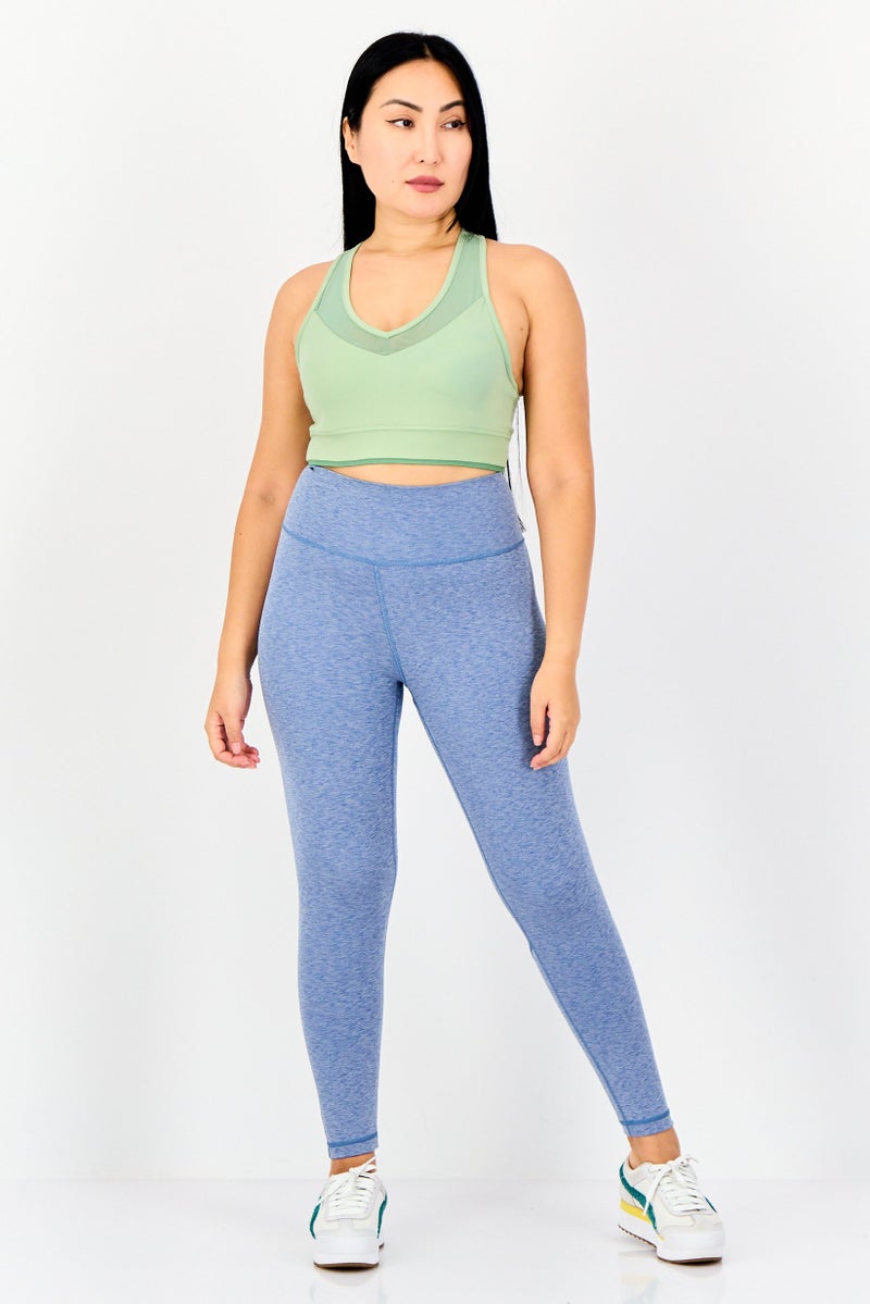 Adidas Women Tight Fit Brand Logo 7/8 Training Leggings, Light Blue - Image 3