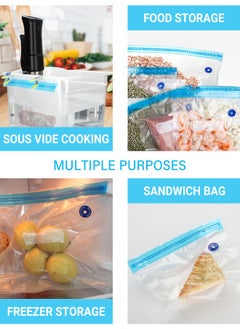 INKBIRD INKBIRD Sous Vide Bags 30pcs Reusable Vacuum Food Storage Bags 3 Sizes Sous Vide Bag Kit with 1 Hand Pump 5 Sous Vide Bag Clips and 6 Sealing Clips for Food Storage and Sous Vide Cooking  - Image 5