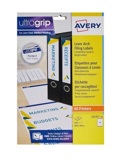 Avery L7171-25 Self-Adhesive Lever Arch File Labels, 4 Labels Per A4 Sheet, 100 Labels Per Pack, White