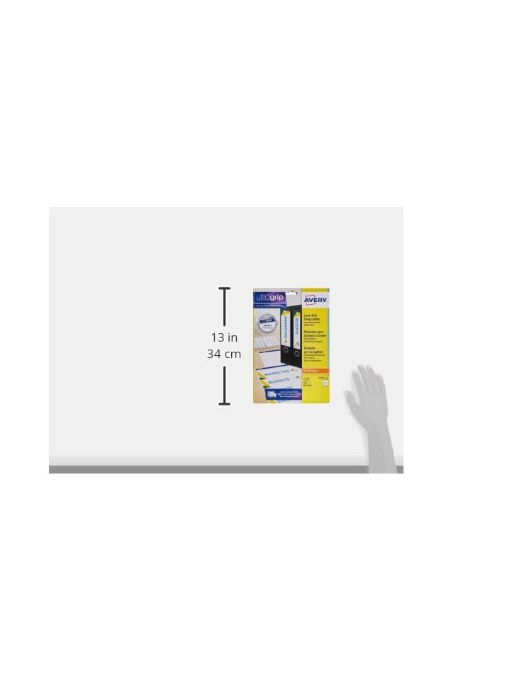 AVERY - Avery L7171-25 Self-Adhesive Lever Arch File Labels, 4 Labels Per A4 Sheet, 100 Labels Per Pack, White - Image 1