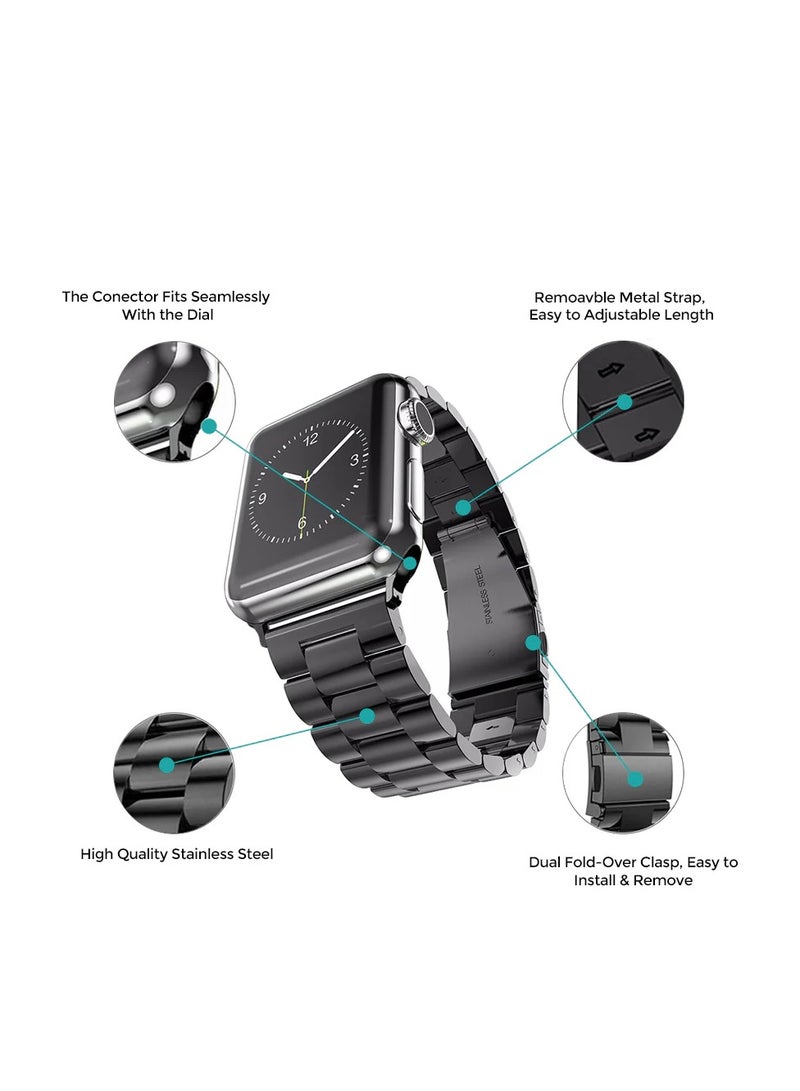 JAJEEK Stainless Steel Strap for iWatch 49mm, 46mm, 45mm, 44mm, 42mm – Silver Metal Replacement Band for Apple Watch Ultra 3, Ultra 2, Ultra, Series 10, 9, 8, 7, SE, 6, 5, 4, 3, 2, 1 – Durable, Adjustable, Stylish Design - Image 5