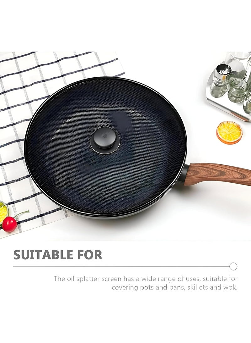 Mesh Oil Splash Protector – Stainless Steel Frying Pan Lid to Prevent Hot Oil Splatter, Keep Pans & Cookware Safe - Image 2