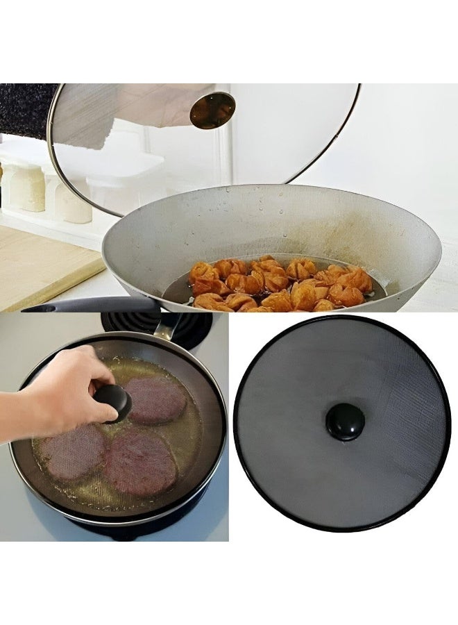 Mesh Oil Splash Protector – Stainless Steel Frying Pan Lid to Prevent Hot Oil Splatter, Keep Pans & Cookware Safe - Image 4