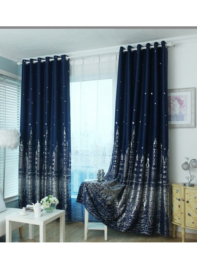 إيهوم ستارة تعتيم مطبوعة من KCastle لغرفة نوم الأطفال أزرق كحلي 100 × 250 سم - Image 3