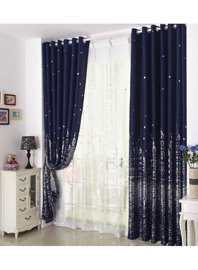 إيهوم ستارة تعتيم مطبوعة من KCastle لغرفة نوم الأطفال أزرق كحلي 100 × 250 سم - Image 4