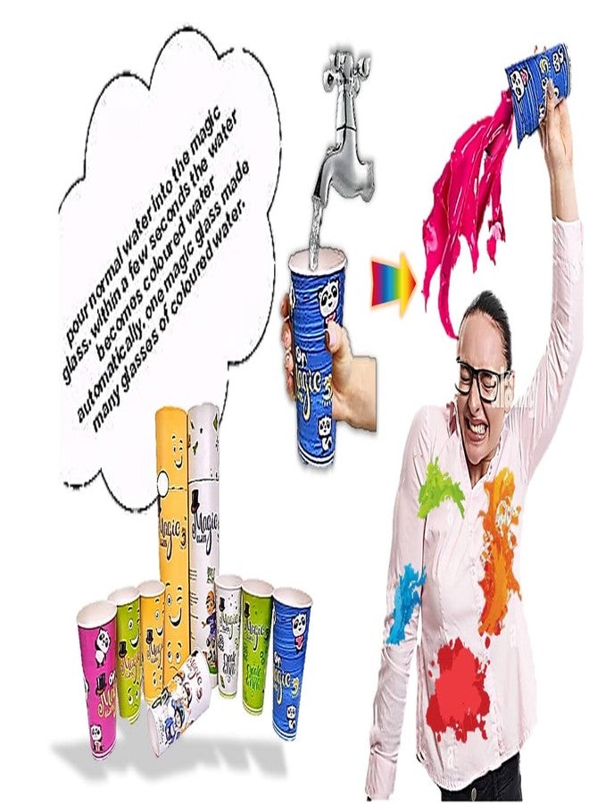 SOniLEX Selling Uniqness UNIq Surprise Other This Holi with This Magical Colour Changing Paper Reusable Glass to Covert Normal Water into Food Grade Colourful Water in Second ? Made in India (Multicolor) - Image 3