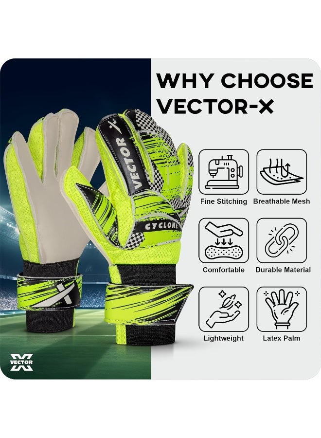Vector X Cyclone Goalkeeper Gloves – Finger Save, Multicolor, Size 8, Soccer Training & Match Play - Image 2